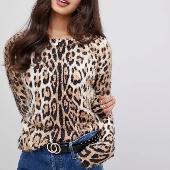 Asos Leopard Print Pullover Sweater XS/S - Picture 1 of 16